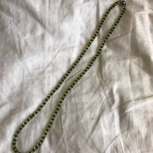 Green & Black Glass Beaded Necklace